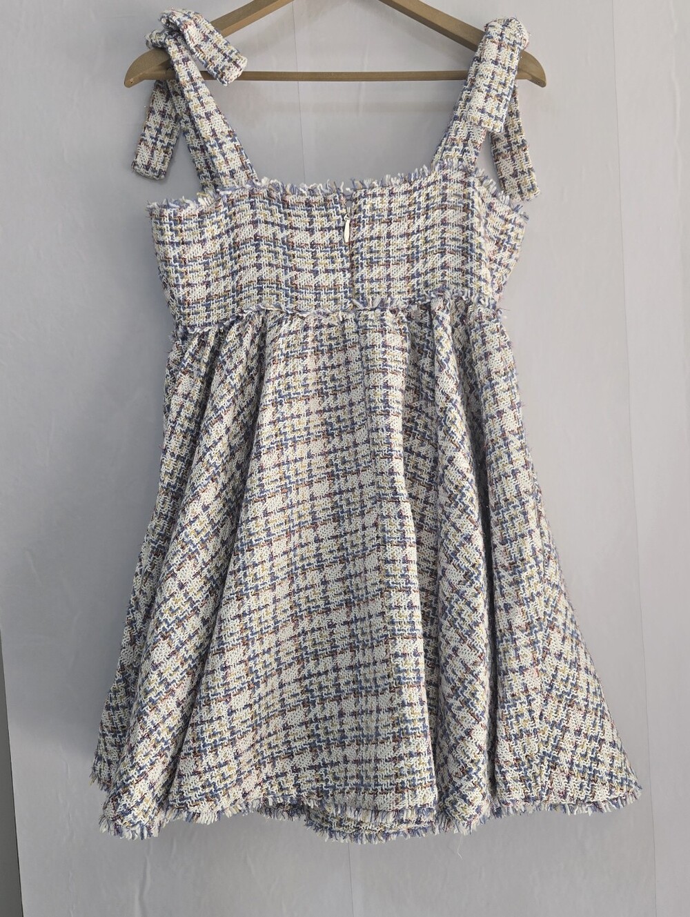 LIKELY Size 6 Drea Multi-blue Dress Channel Inspired, Tie Straps, Full Skirt NWT - Picture 8 of 13